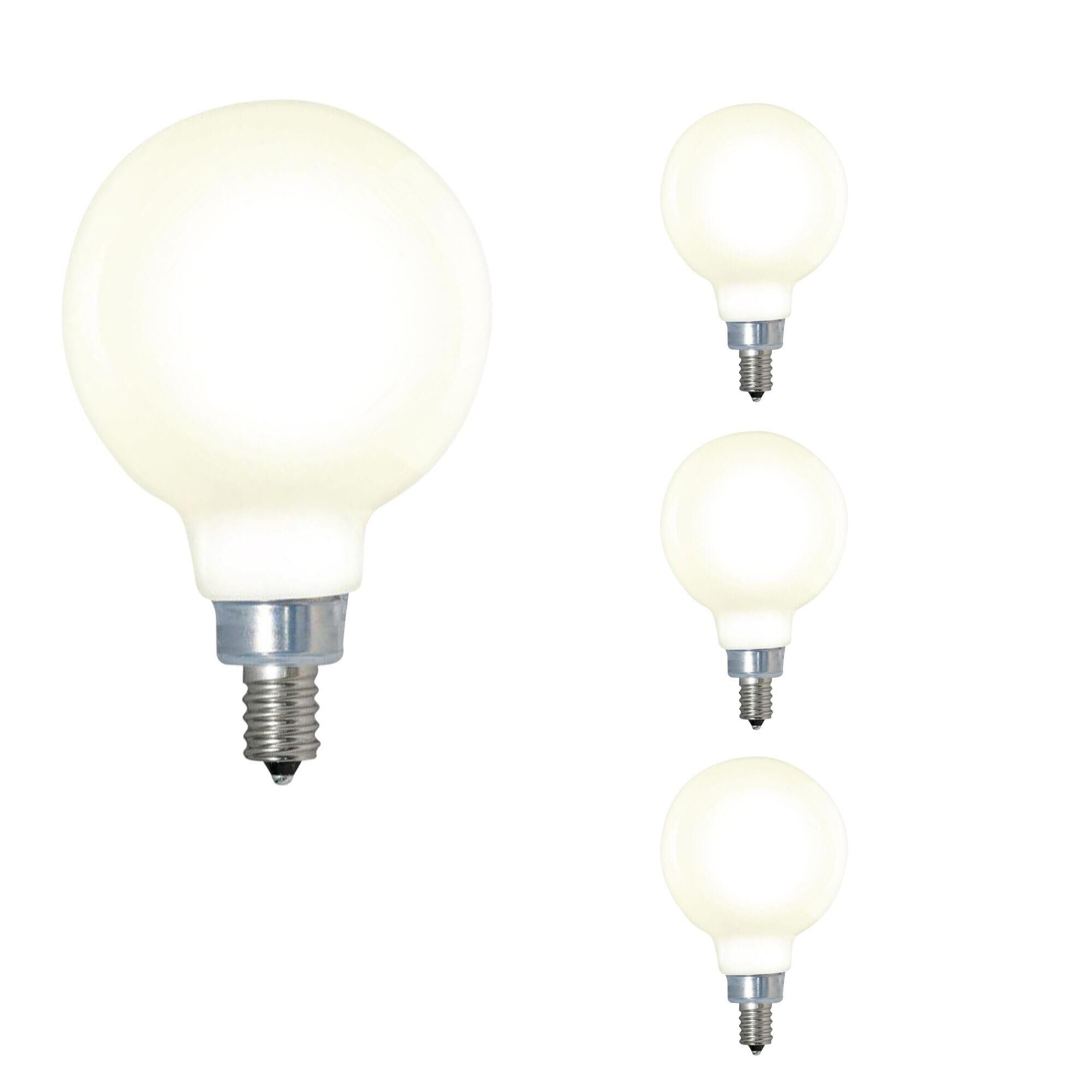 4 Watt LED G16 3000K Filament E12 Milky (4 Pack)