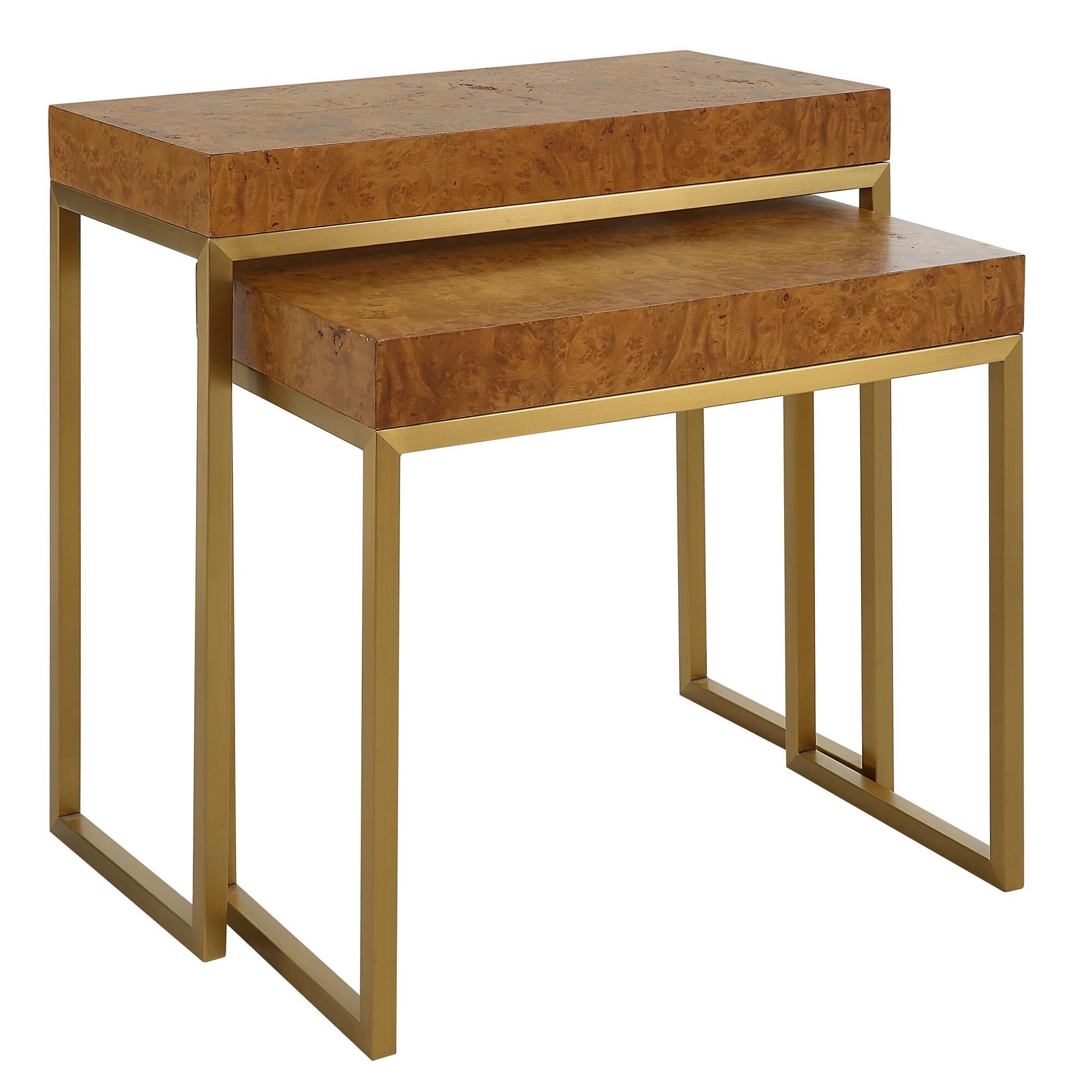 Burl-Esque 24 Inch End Table Set of 2