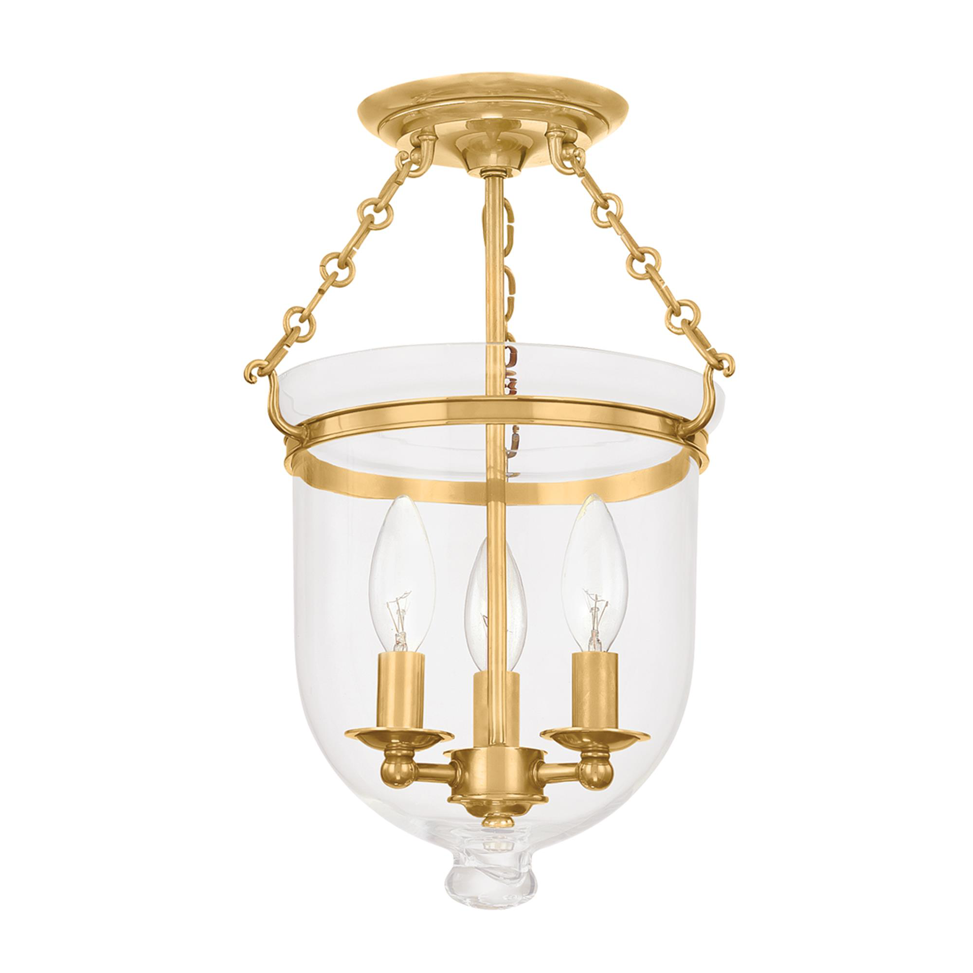 Hampton 10 Inch 3 Light Semi Flush Mount