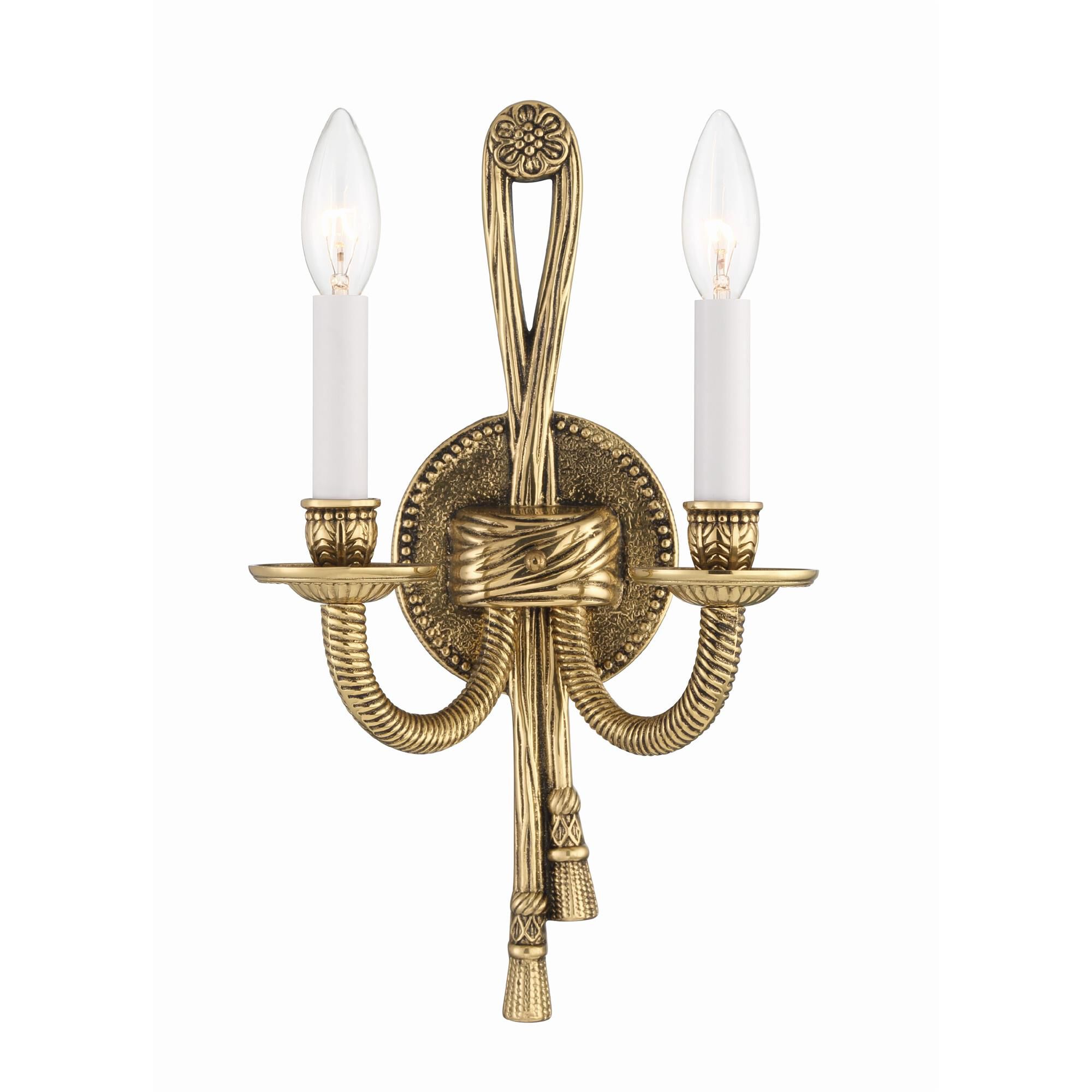 Cast Brass Mount 15 Inch 2 Light Wall Sconce