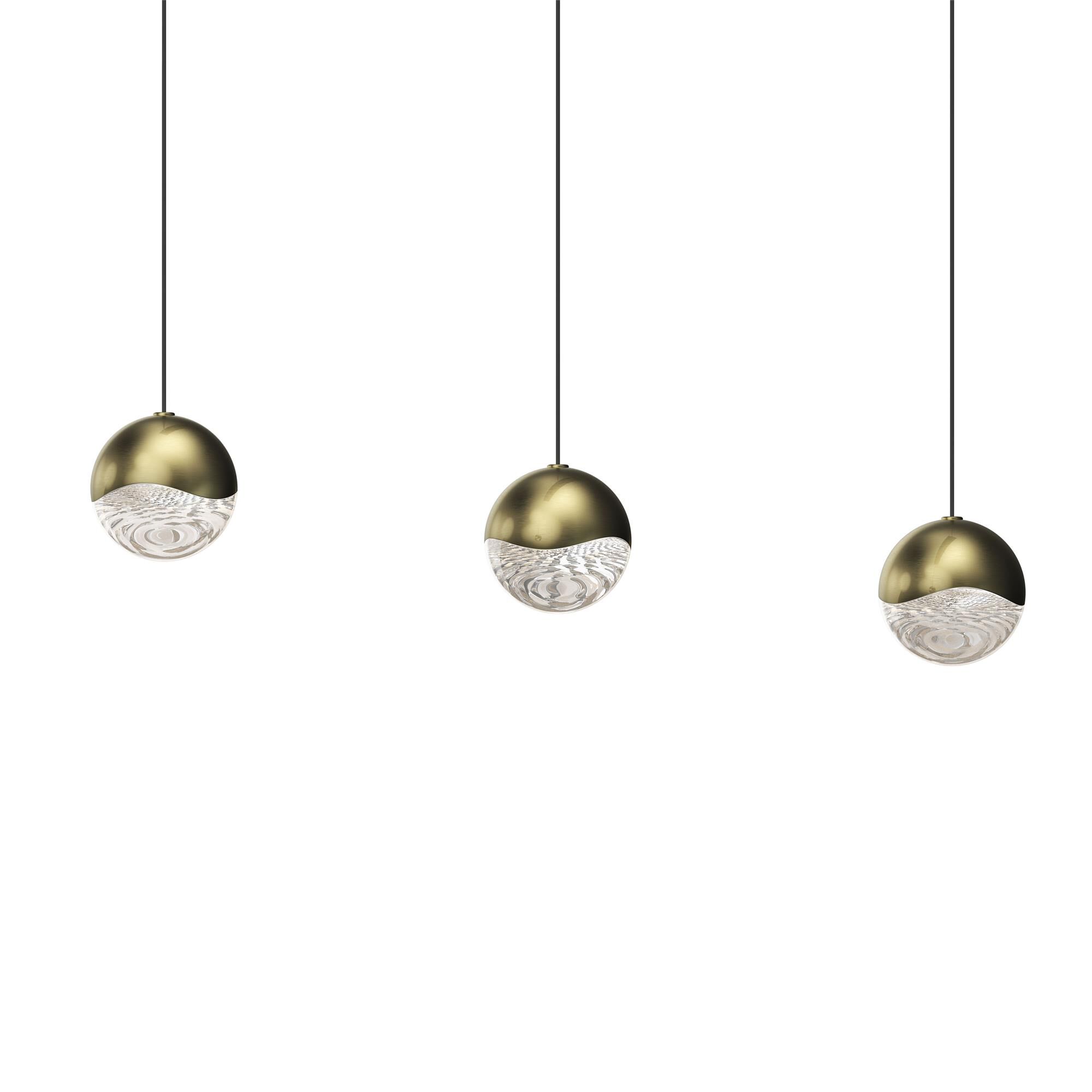 Grapes 37 Inch 3 Light Linear Chandelier