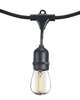 48 Foot String Light 15 Sockets 36 Inch Spacing E26 Black Kit - With 1 Watt Plastic LED S14 Clear Lamps (2 Pack)