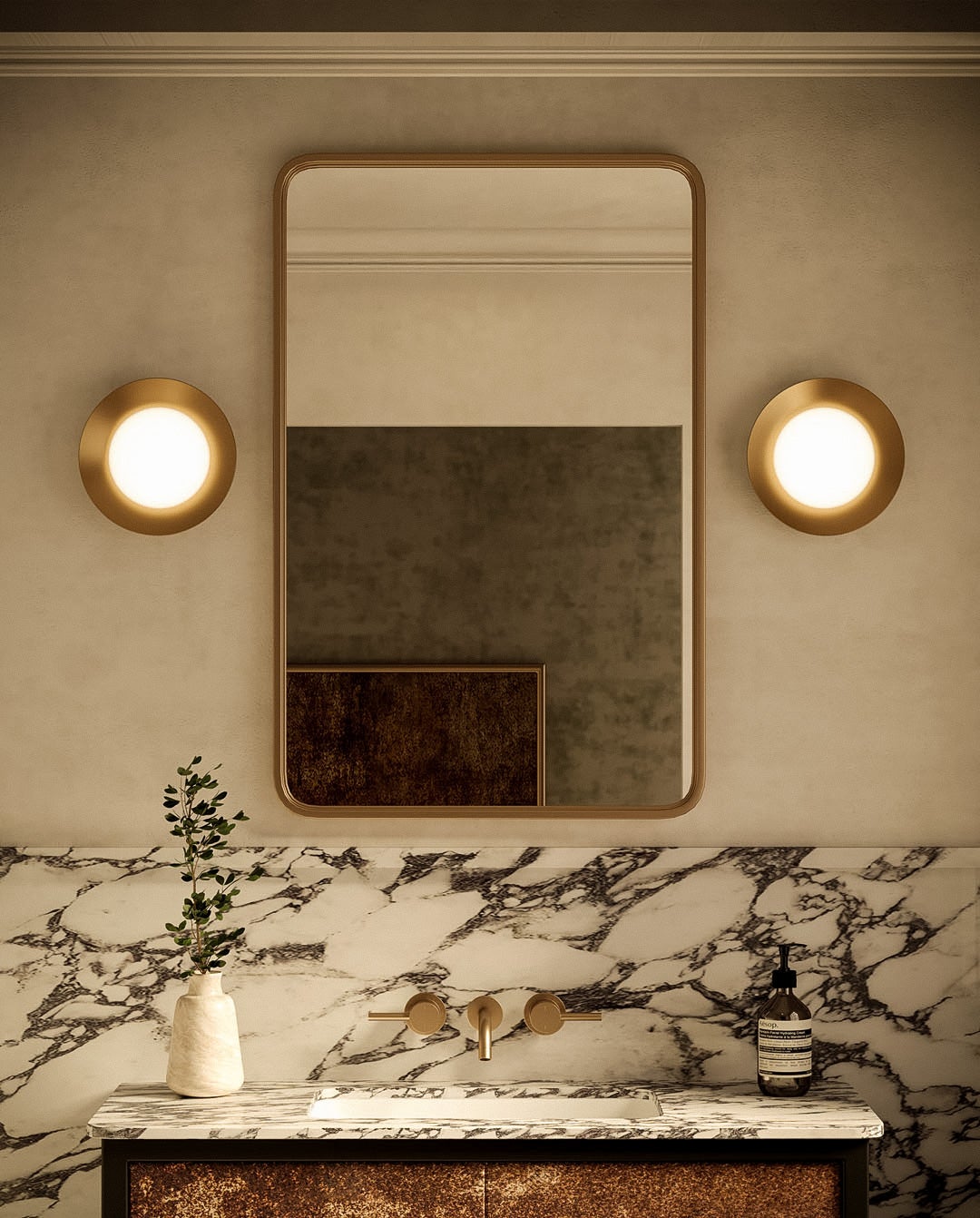 <p>Cleo Wall Sconce in Brushed Gold</p>