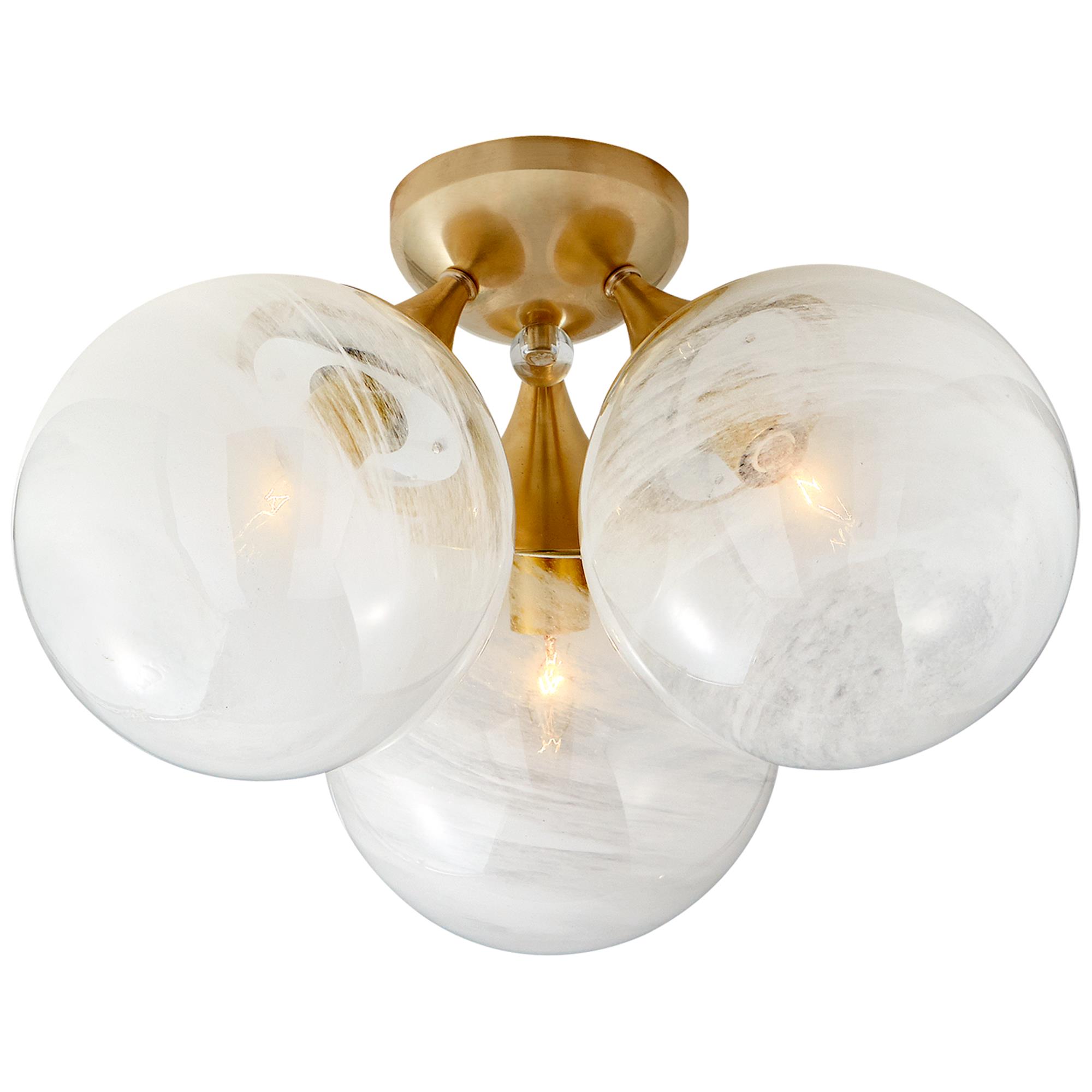 AERIN Cristol 15 Inch 3 Light Flush Mount