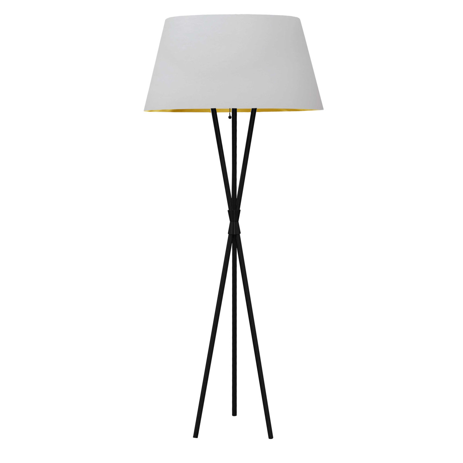 Gabriela Matte Black With White One-Light Floor Lamp