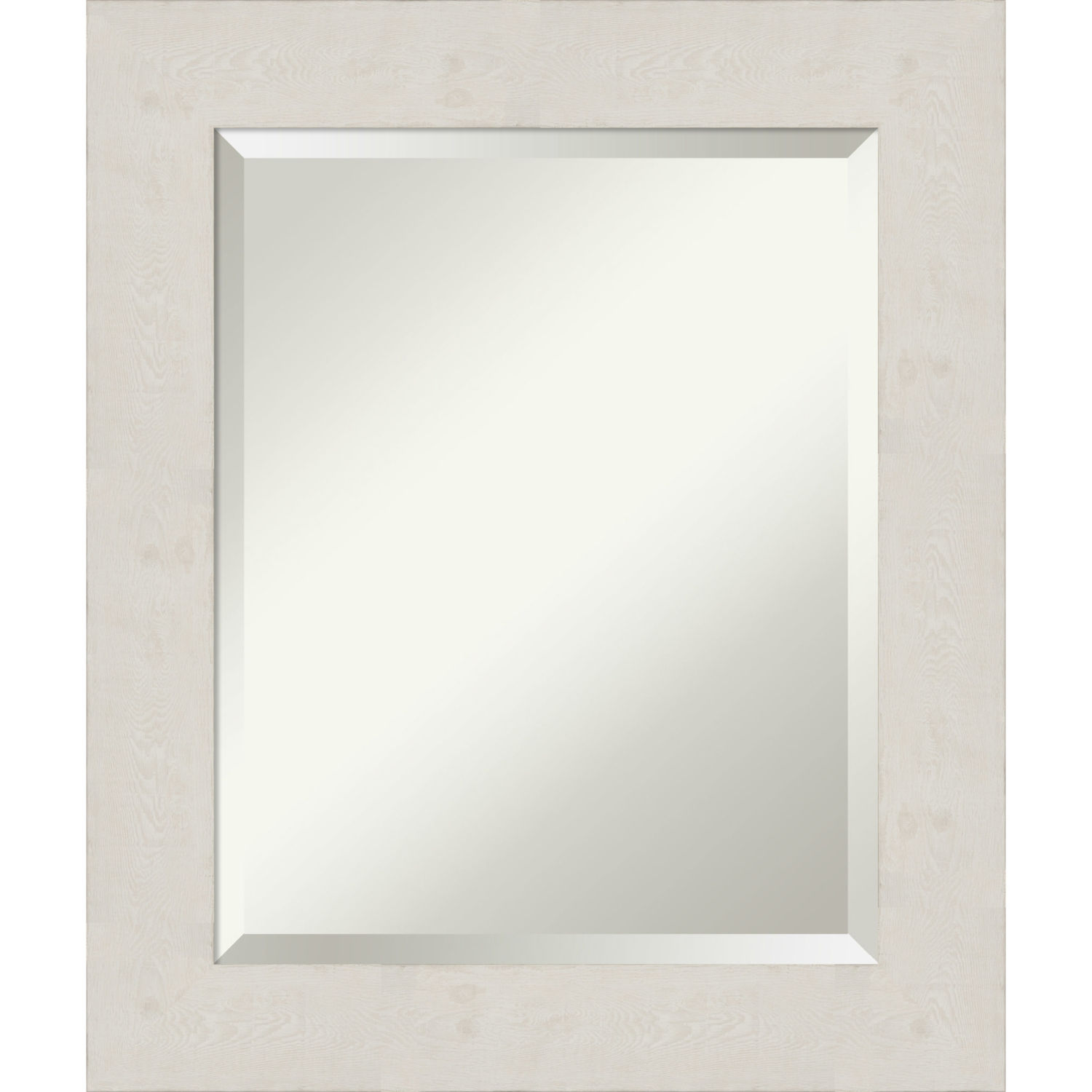 Rustic Plank White 21W X 25H-Inch Bathroom Vanity Wall Mirror