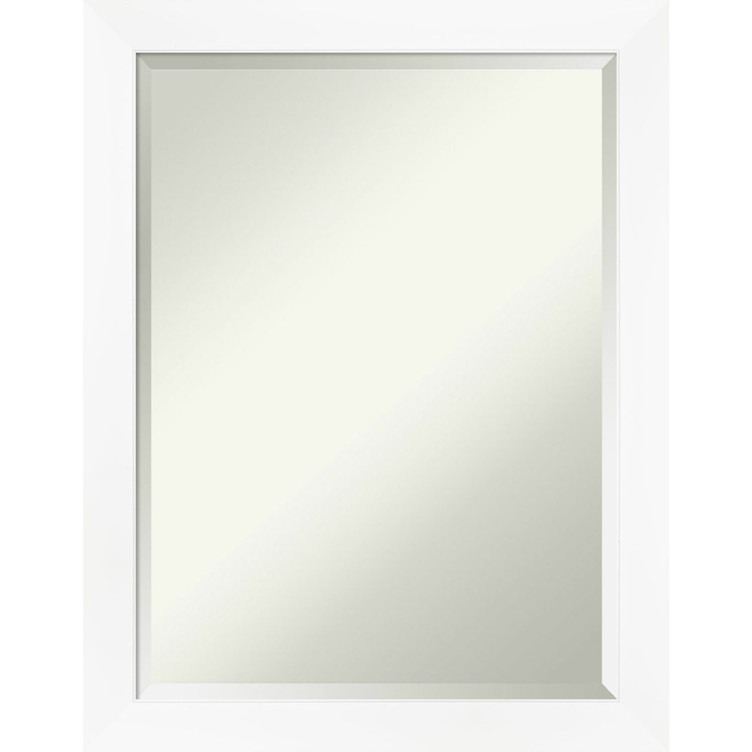 White Frame 21W X 27H-Inch Bathroom Vanity Wall Mirror