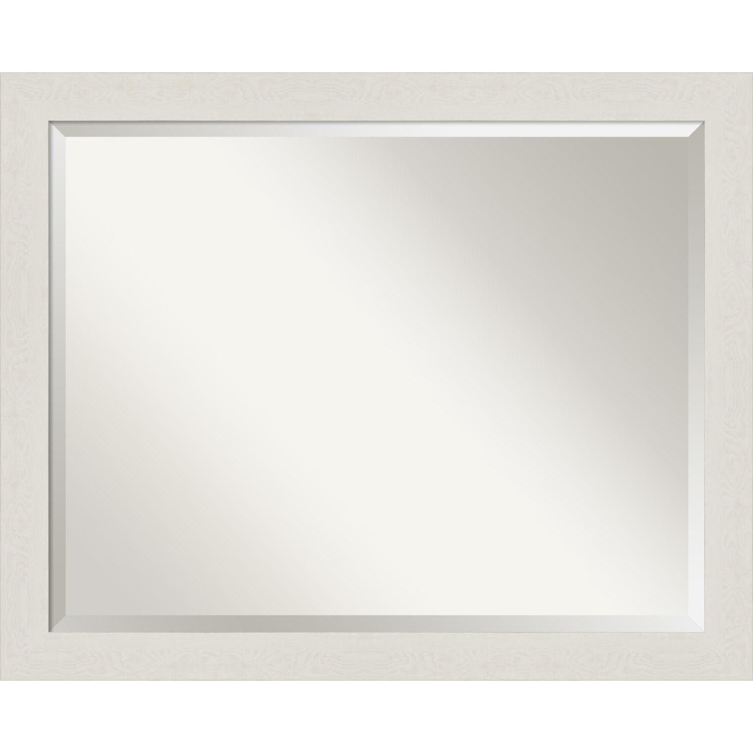 Rustic Plank White 31W X 25H-Inch Bathroom Vanity Wall Mirror