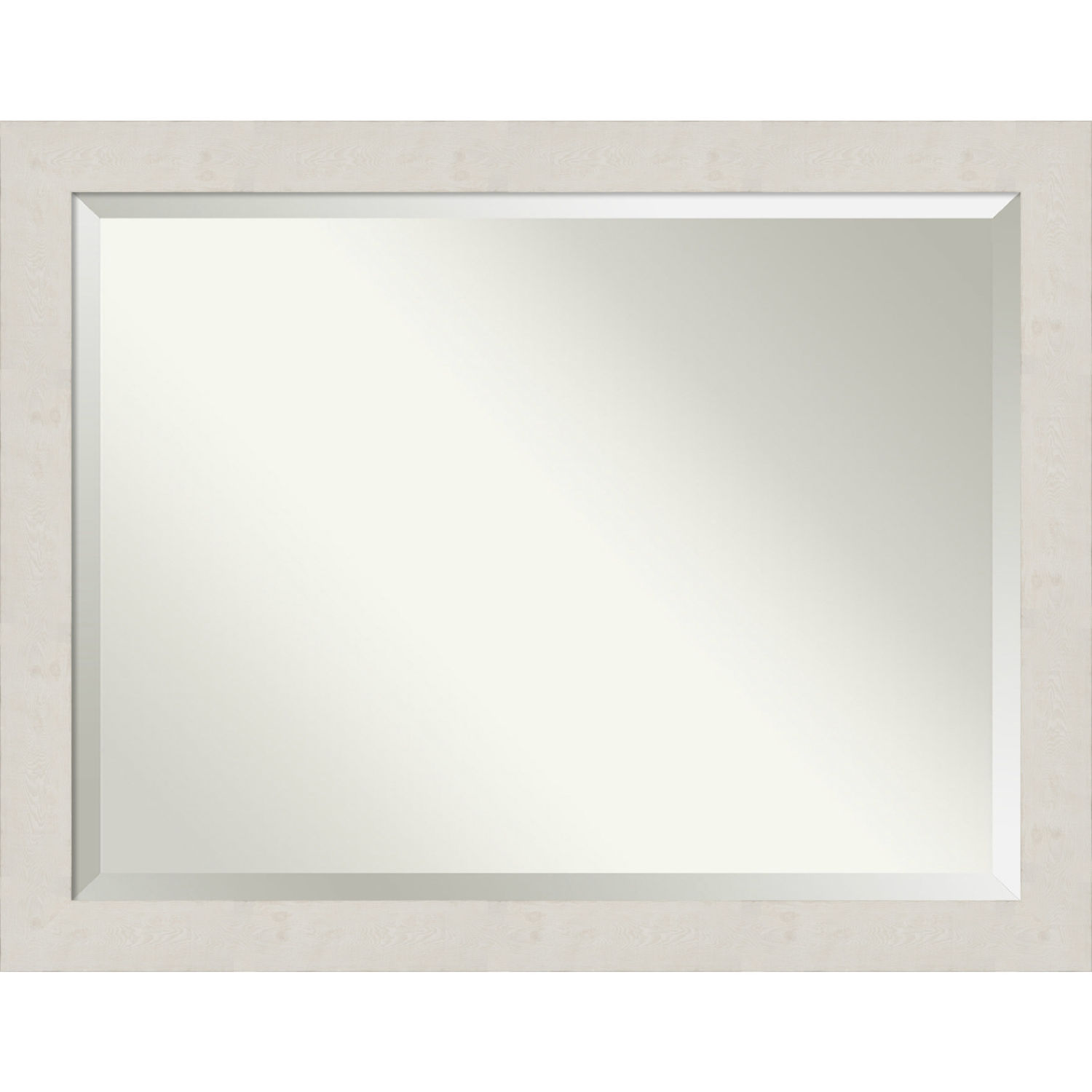 Rustic Plank White 45W X 35H-Inch Bathroom Vanity Wall Mirror