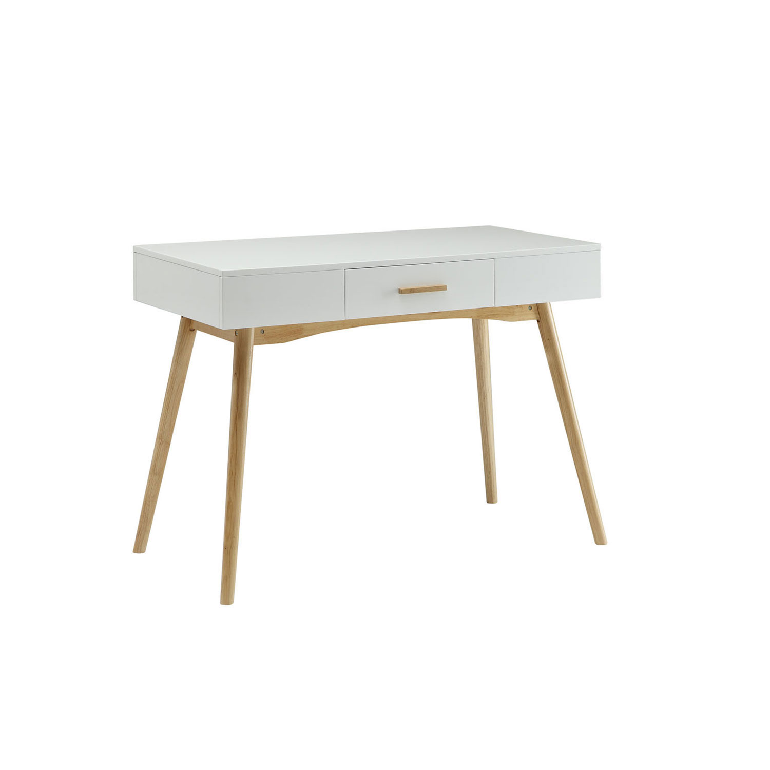 Oslo White Computer Desk With Drawer