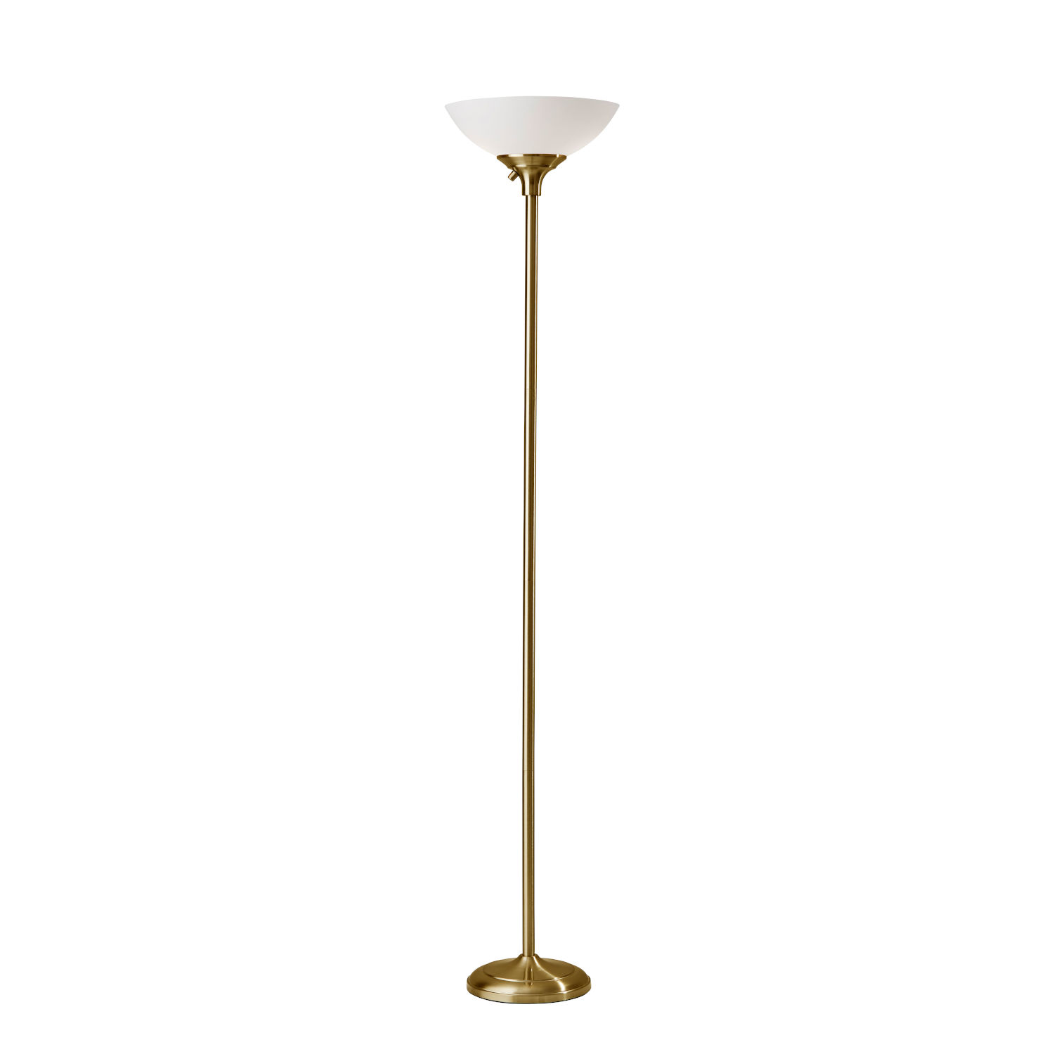 Glenn Antique Brass Two-Light  Torchiere Floor Lamp