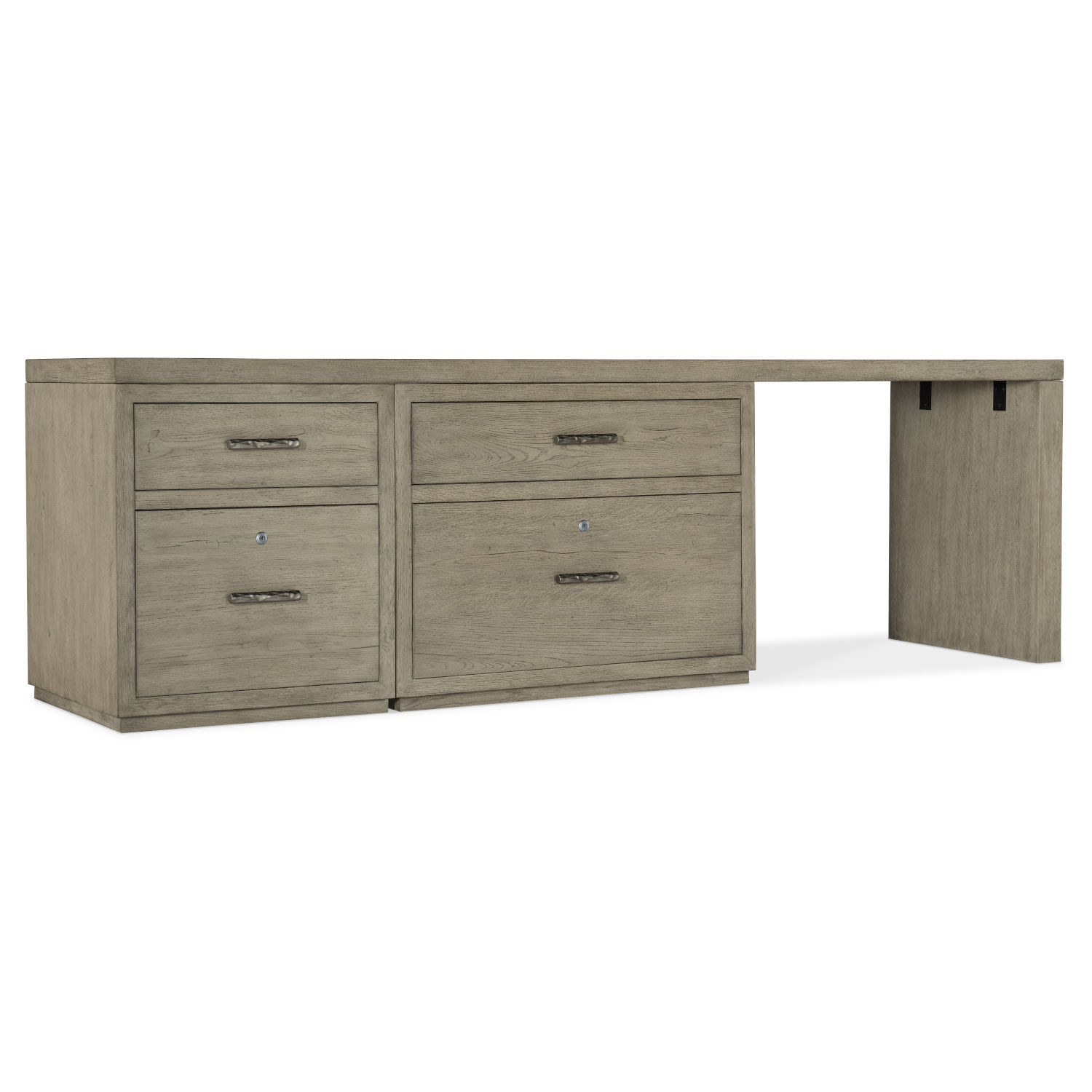 Hooker Furniture Linville Falls Smoked Gray 96-Inch Desk with File and Lateral File