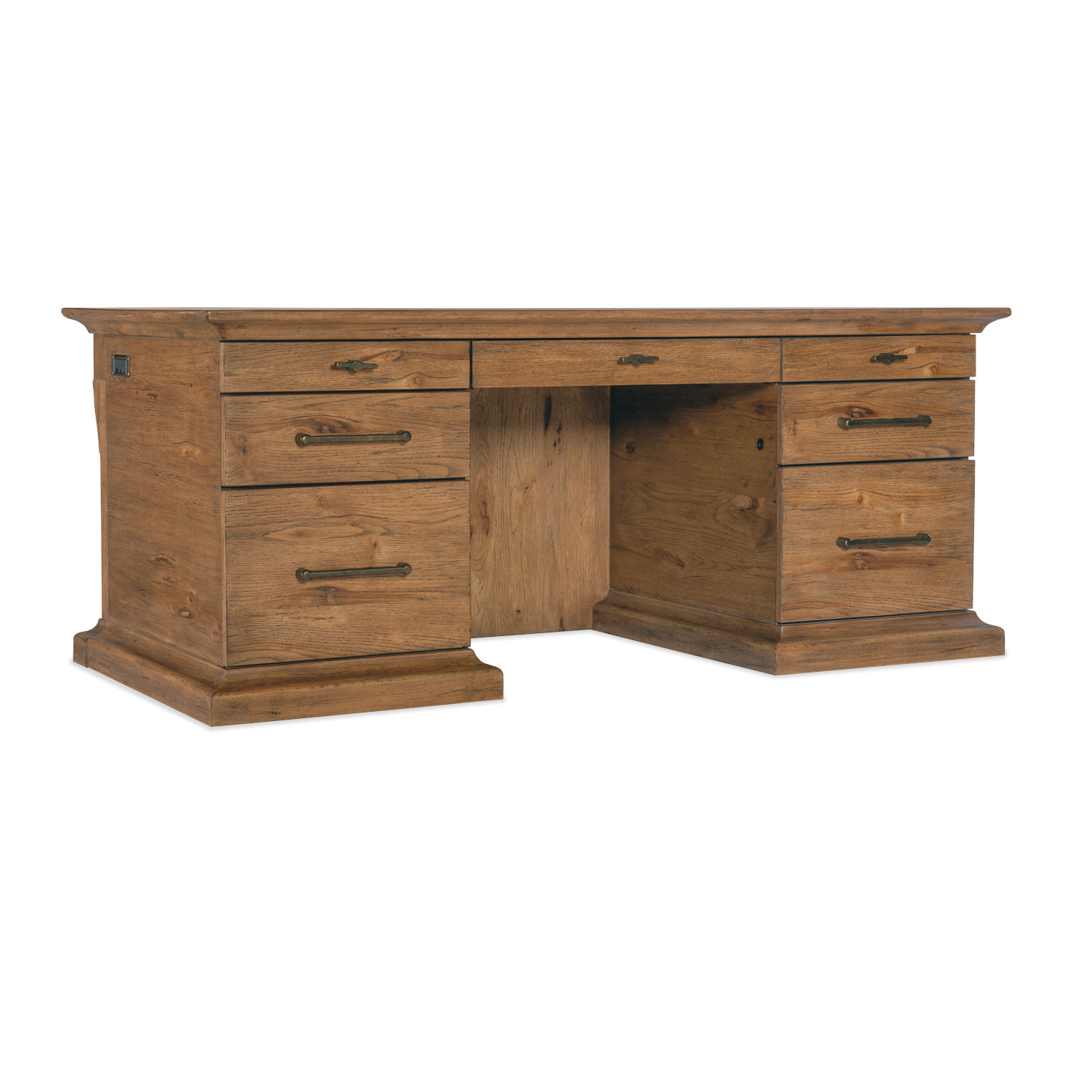 Hooker Furniture Big Sky Vintage Natural and Brushed Bronze Executive Desk
