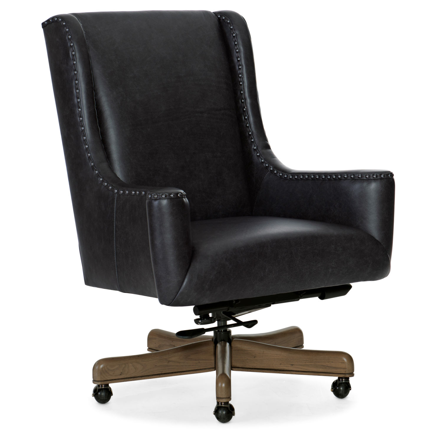 Hooker Furniture Lily Medium Wood with Black Executive Swivel Tilt Chair