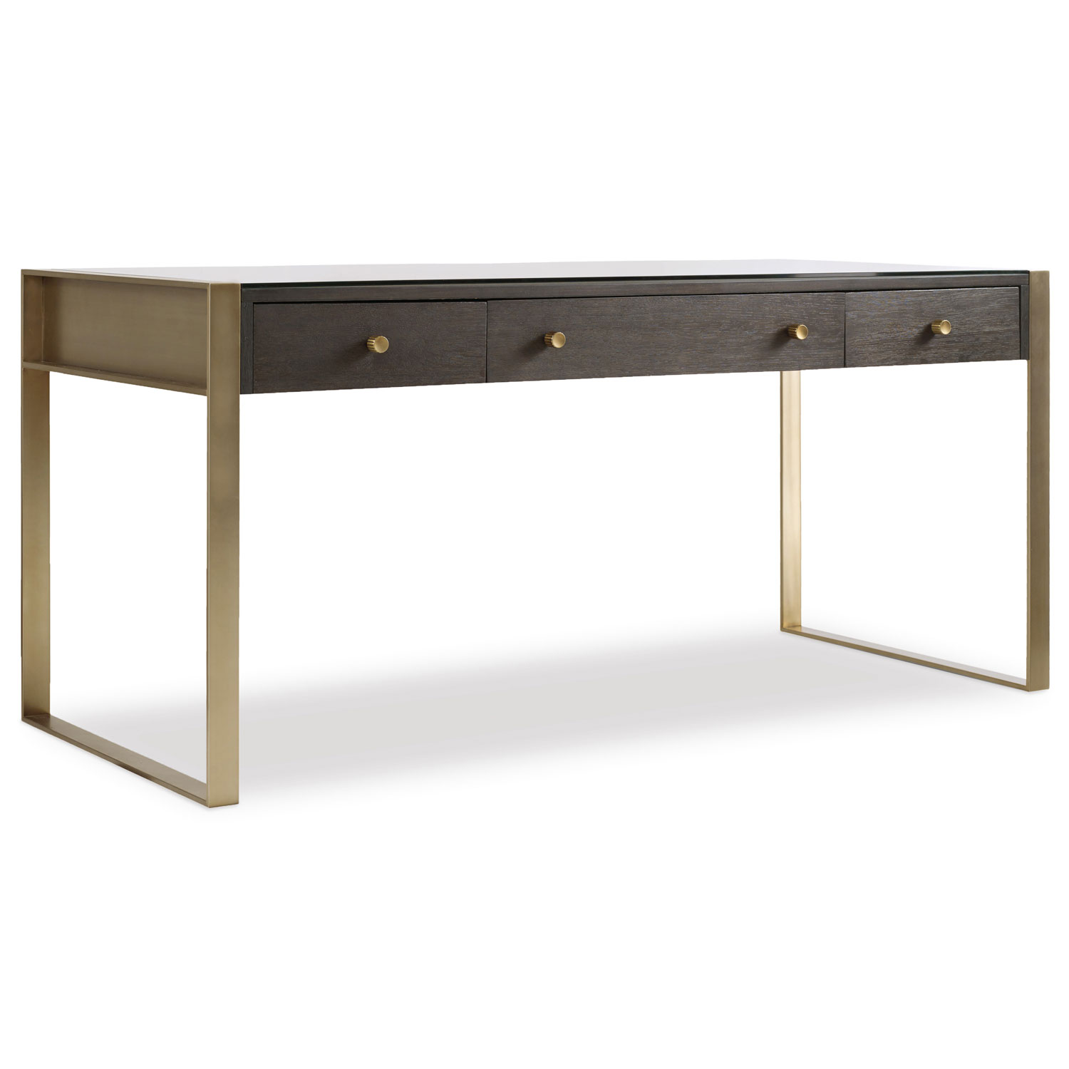 Hooker Furniture Curata Dark Wood and Gold Writing Desk