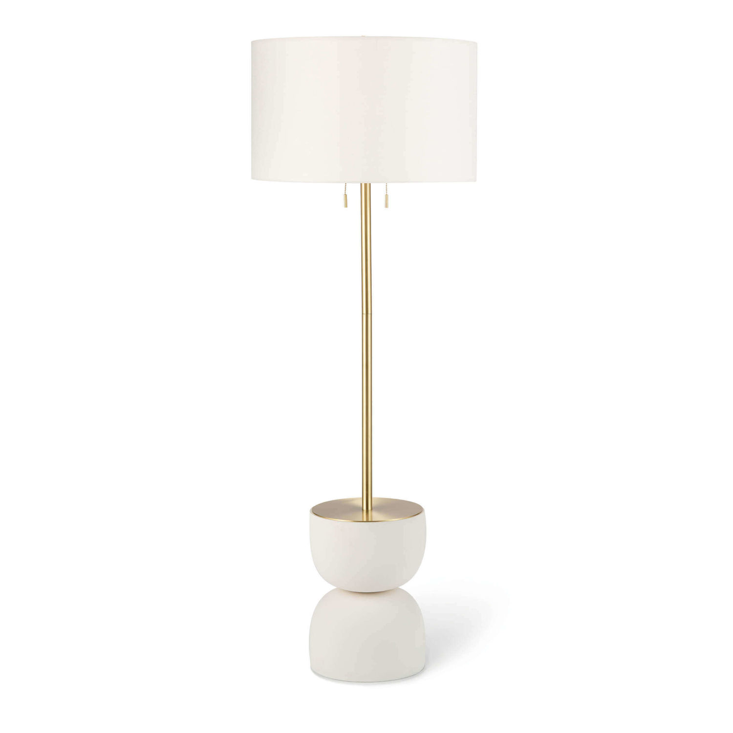 Bruno White Two-Light Floor Lamp