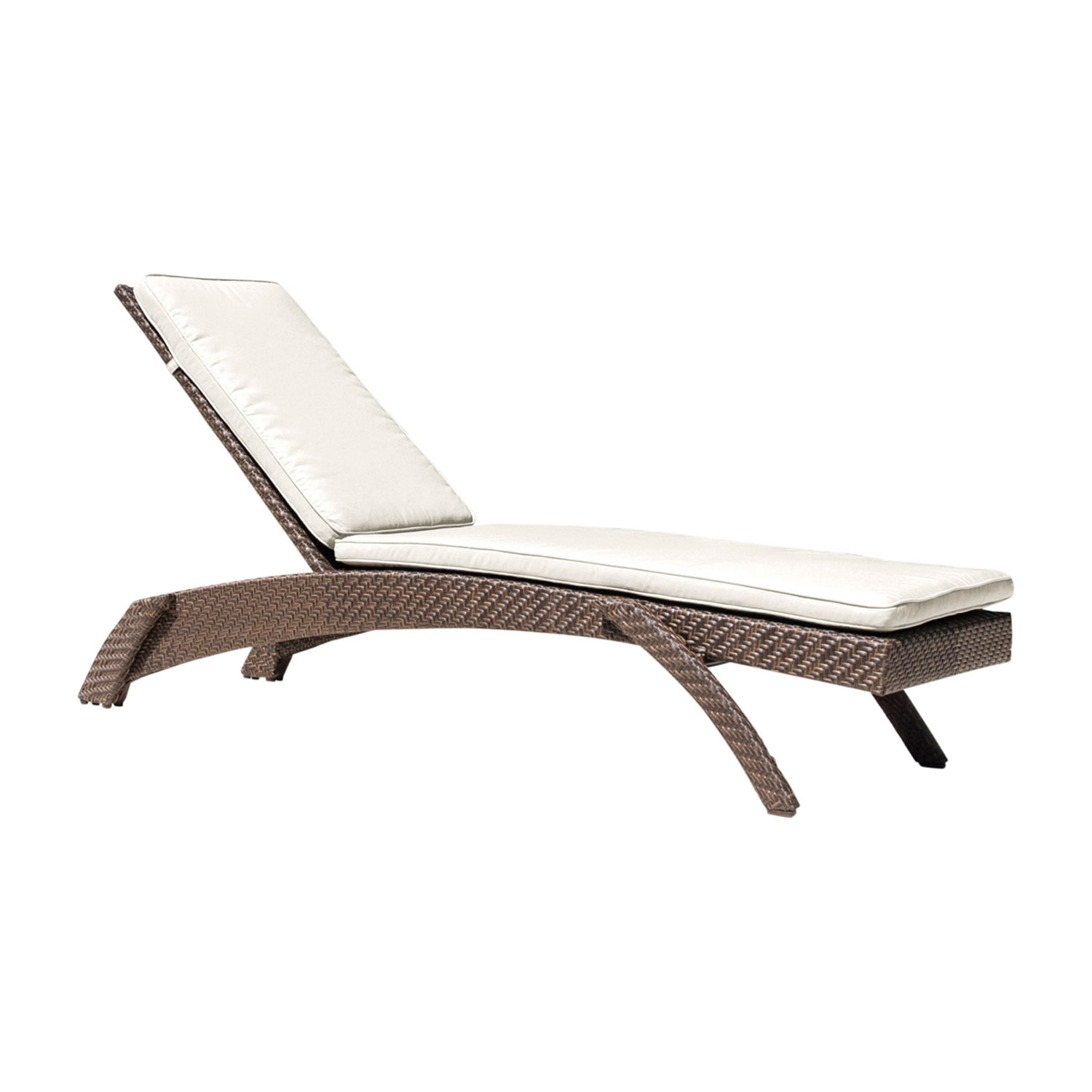 Oasis Java Brown Outdoor Chaise Lounge With Sunbrella Linen Silver Cushion