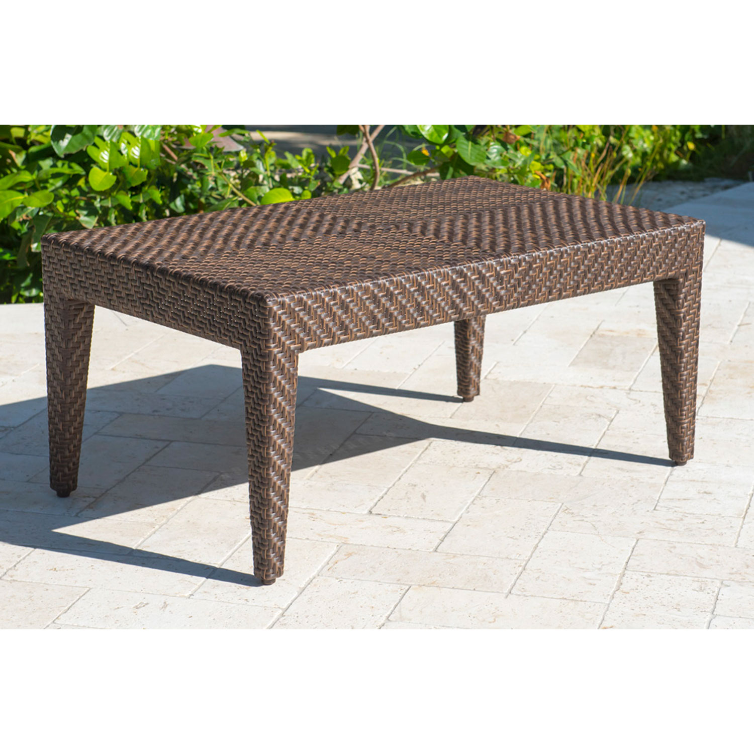 Oasis Java Brown Outdoor Coffee Tables With Glass