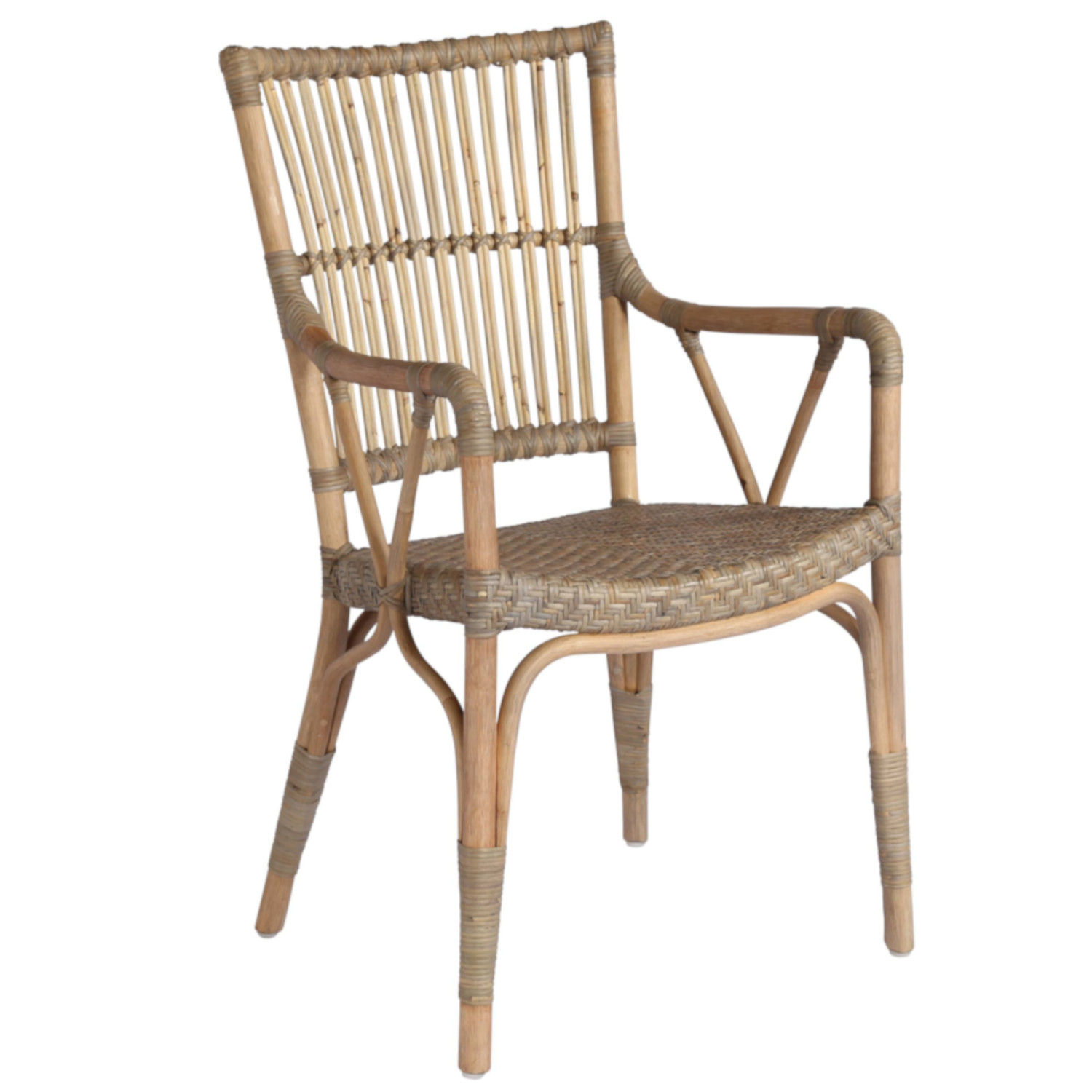 Piano Taupe Grey Rattan Dining Armchair