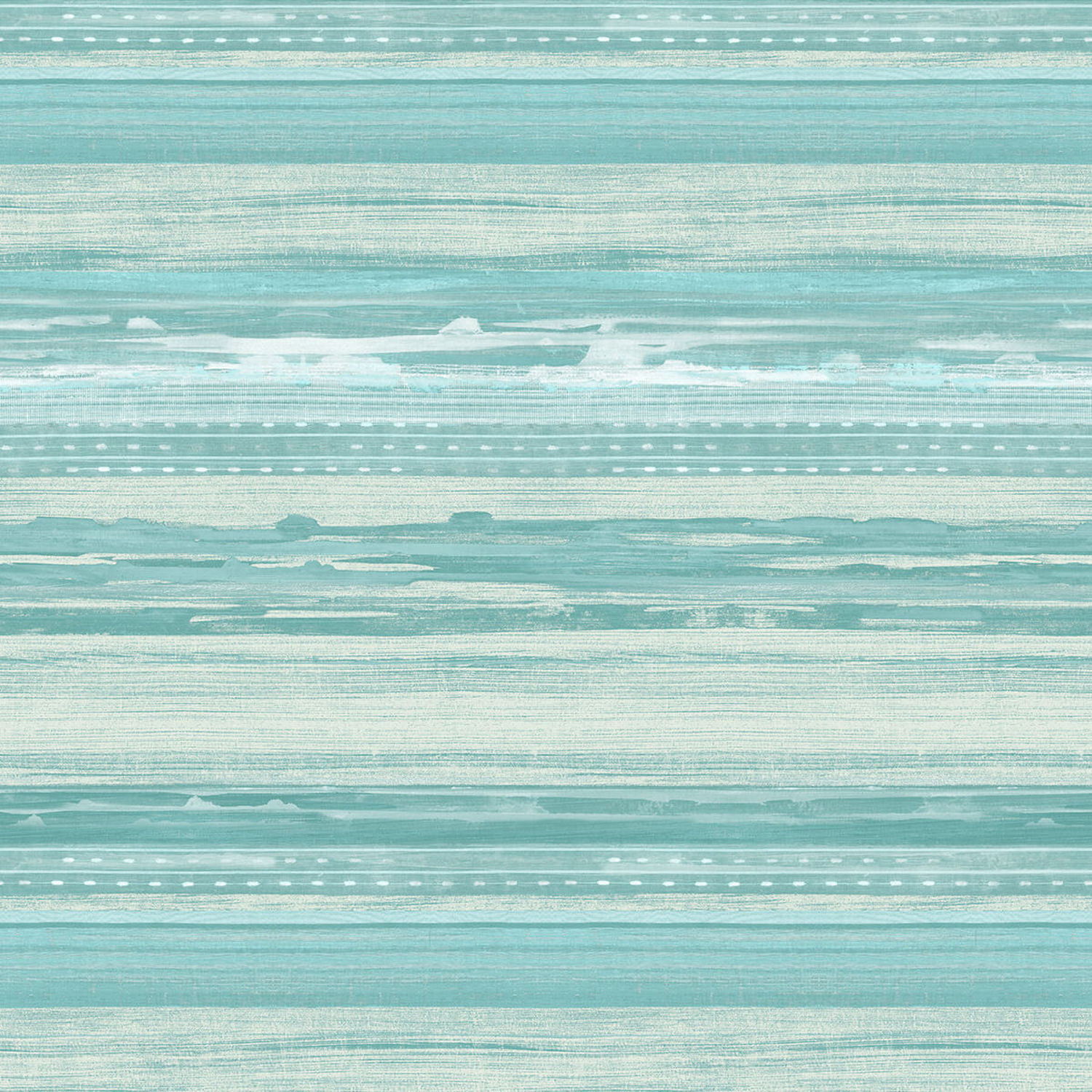 Boho Rhapsody Teal, Seafoam And Ivory Horizon Brushed Stripe Unpasted Wallpaper