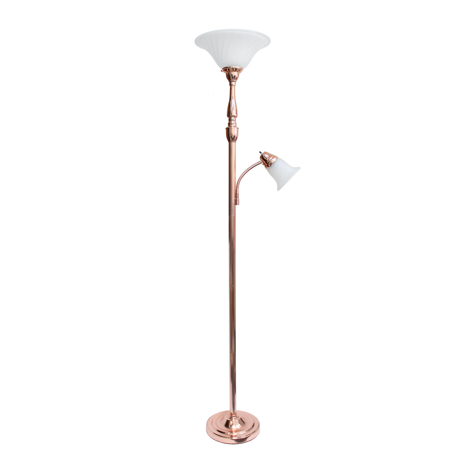 Quince Rose Gold And White Two-Light Floor Lamp