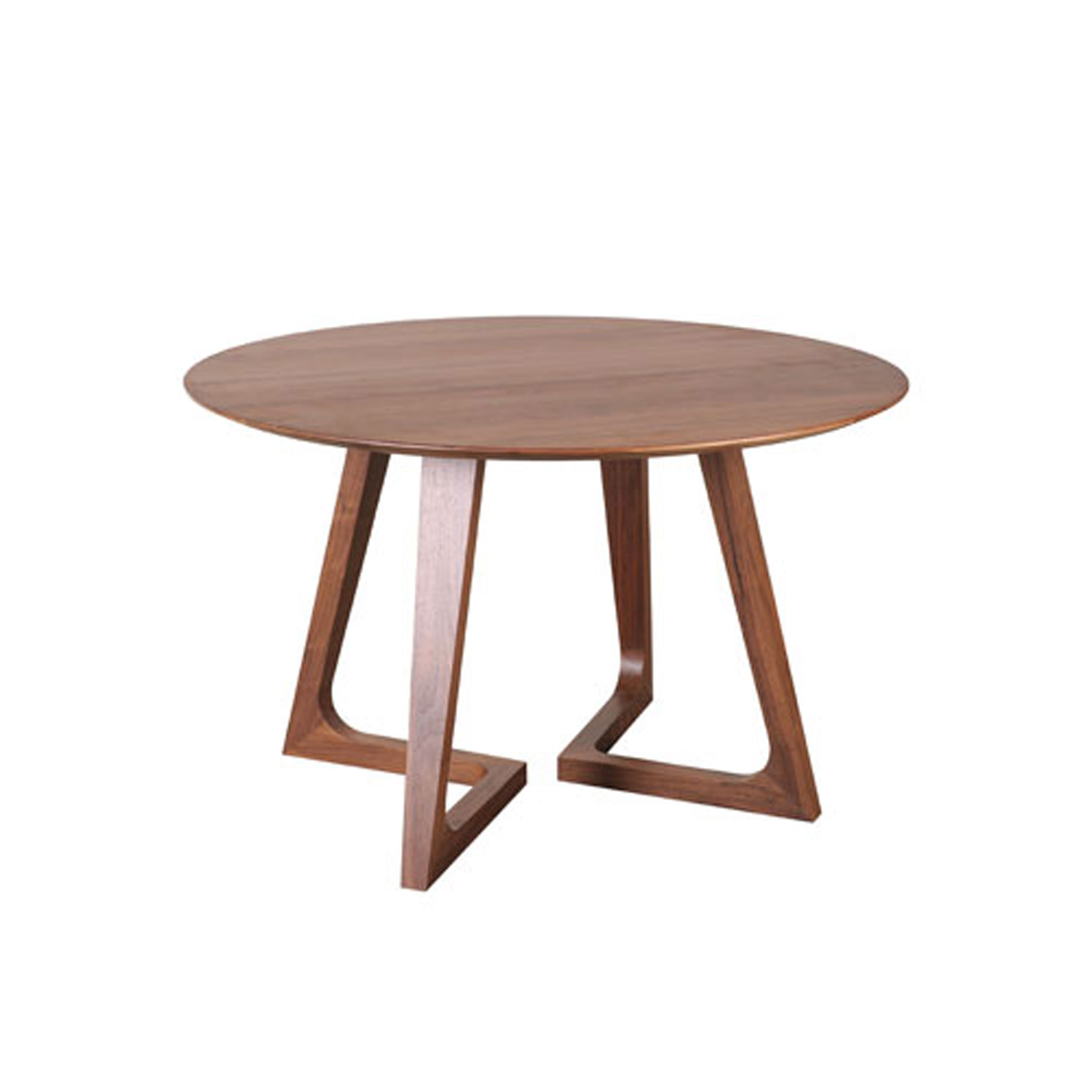 loring walnut round dining table