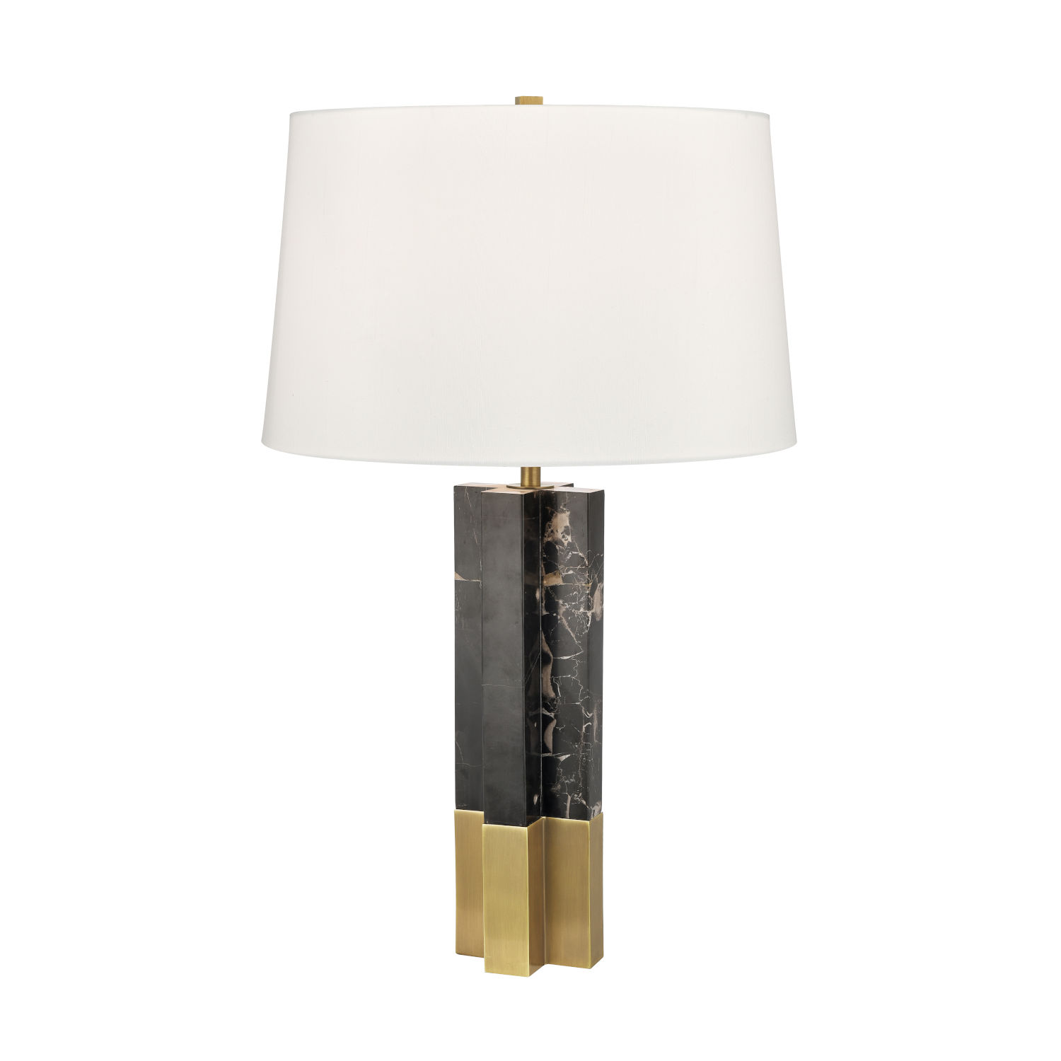Upright Black And Brass One-Light Table Lamp