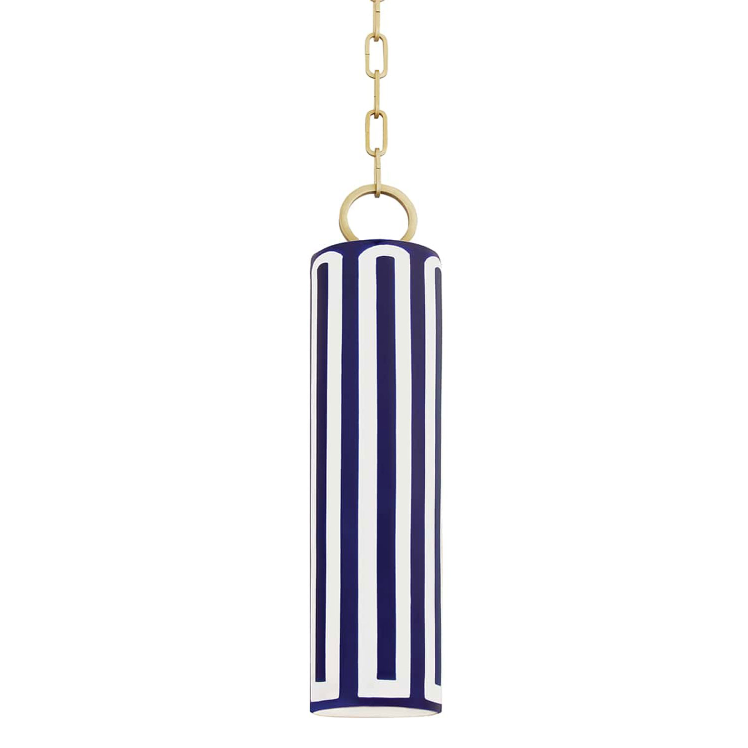 Brookville Aged Brass Blue One-Light Mini Pendant