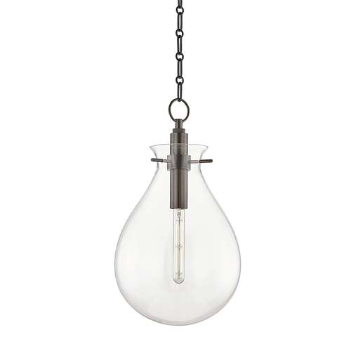 ivy old bronze clear glass one-light led pendant