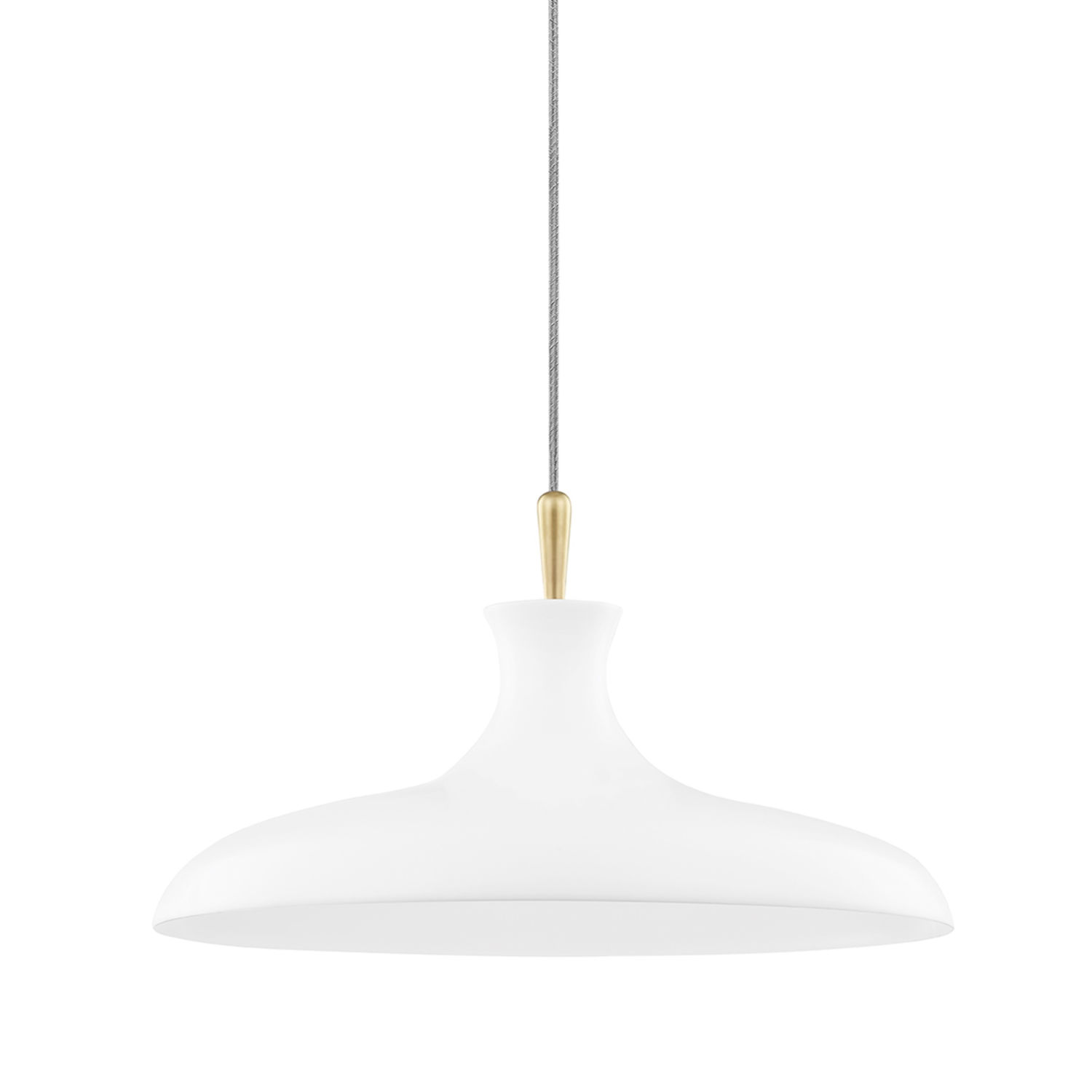 cassidy aged brass and soft off white 21-inch one-light pendant