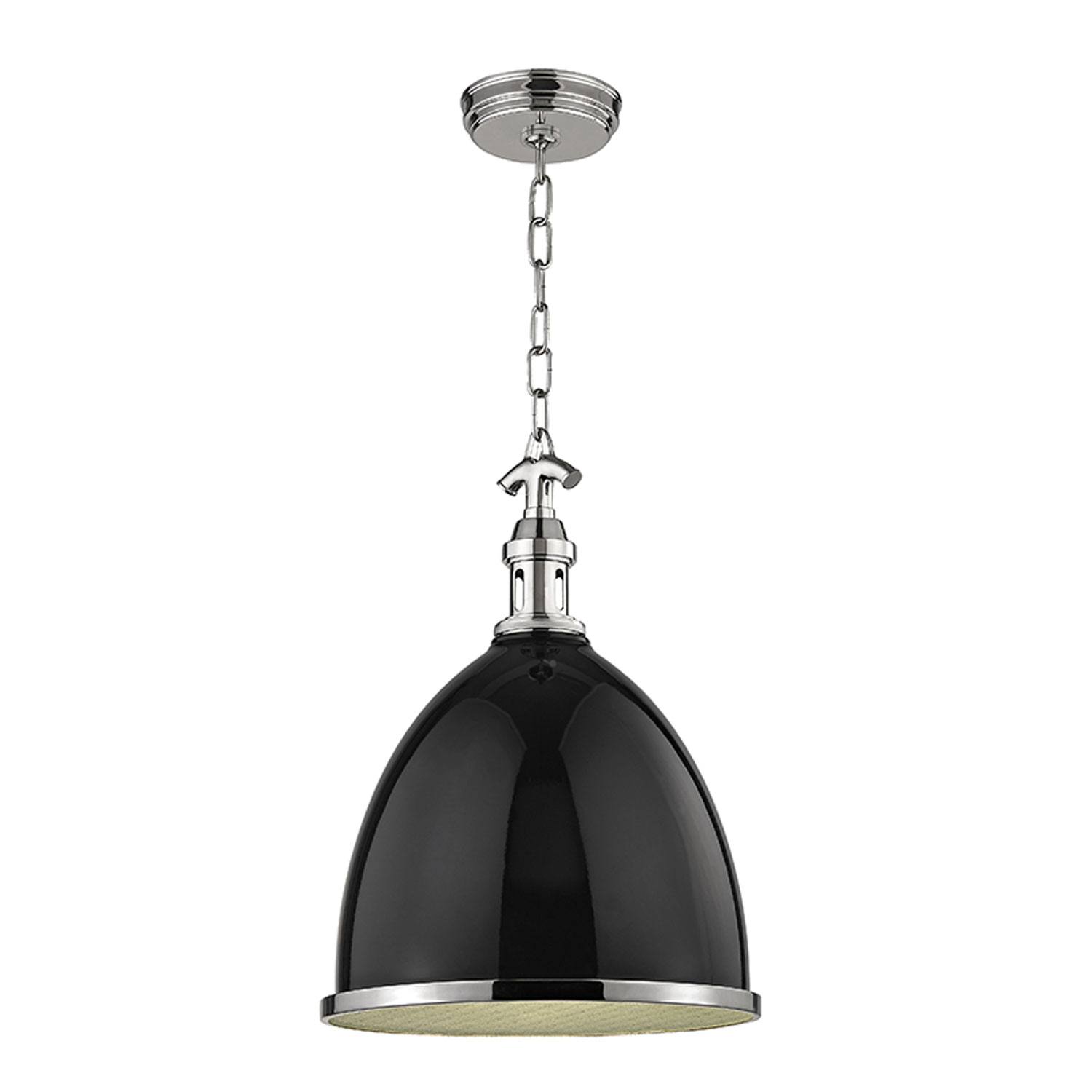 Viceroy Black With Polished Nickel Thirteen-Inch Mini Pendant