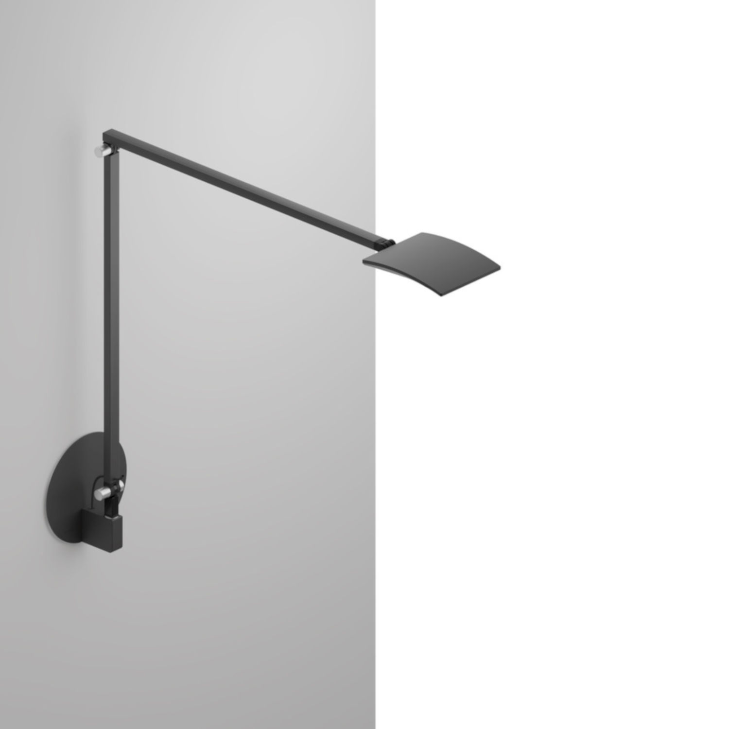 Mosso Metallic Black Led Pro Desk Lamp With Hardwired Wall Mount