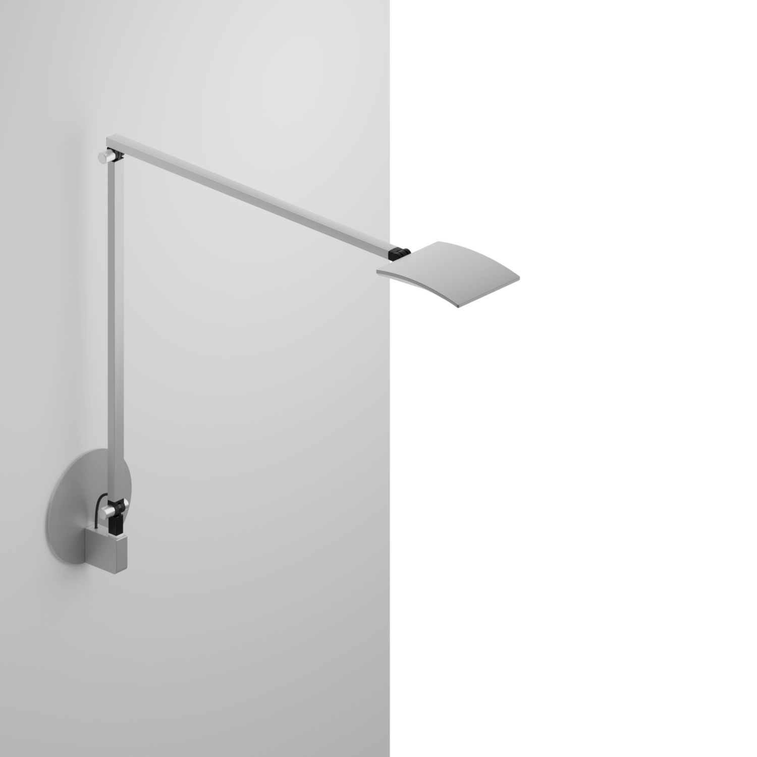 Mosso Silver Led Pro Desk Lamp With Hardwired Wall Mount