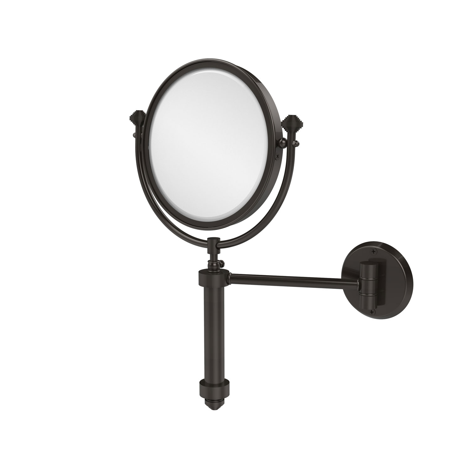 Southbeach Collection Wall Mounted Make-Up Mirror 8 Inch Diameter With 3X Magnification, Oil Rubbed Bronze