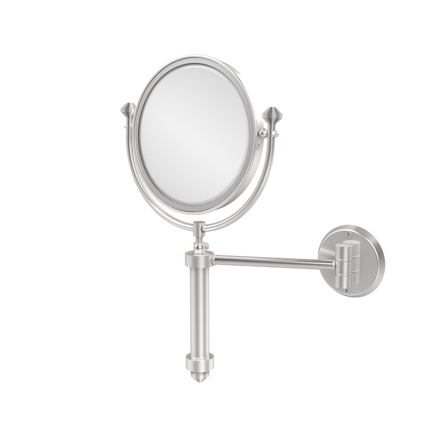 Southbeach Collection Wall Mounted Make-Up Mirror 8 Inch Diameter With 3X Magnification, Satin Chrome