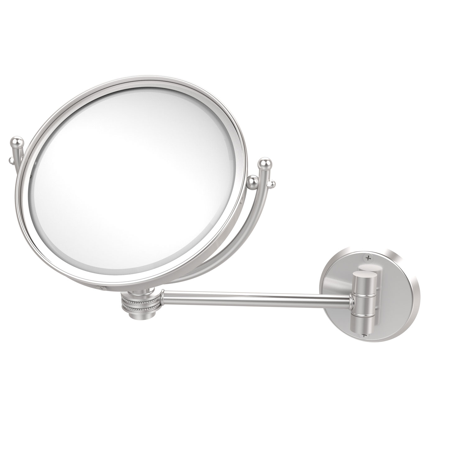 8 Inch Wall Mounted Make-Up Mirror 3X Magnification, Satin Chrome