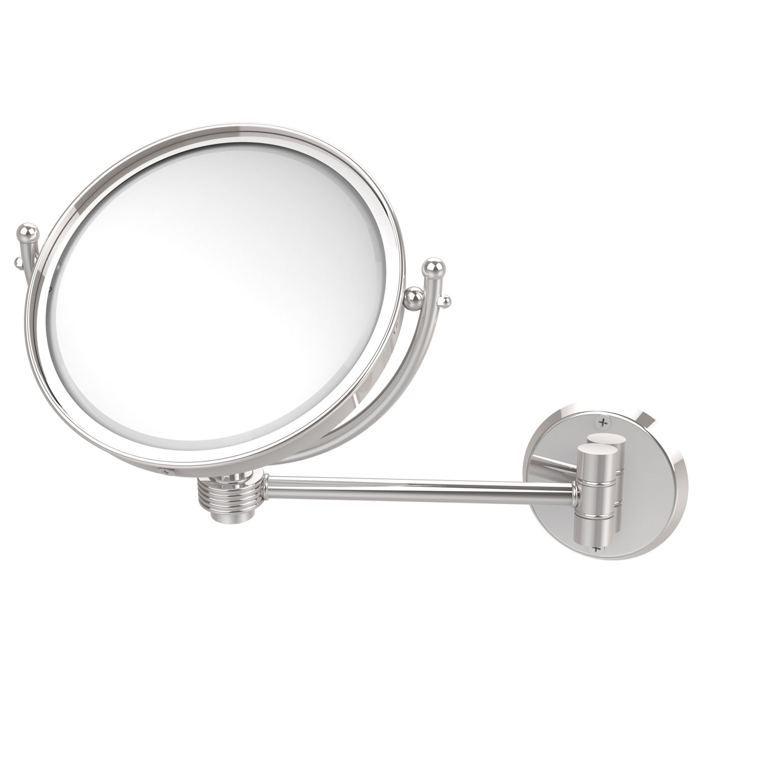 8 Inch Wall Mounted Make-Up Mirror 4X Magnification, Polished Chrome